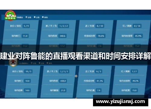 建业对阵鲁能的直播观看渠道和时间安排详解